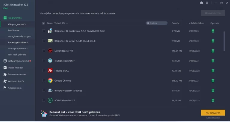verwijder volledige programma op uw pc met IObit Uninstaller