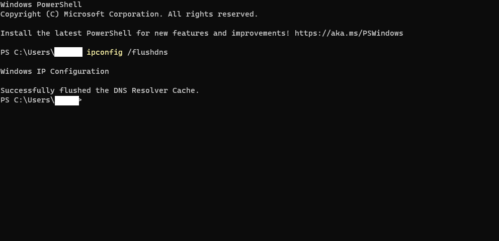 ipconfig /flushdns