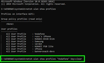 netsh wlan show profiles