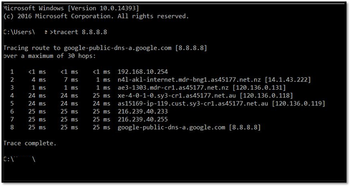 tracert adres of traceroute adres - ICT 20 Netwerken Commando,20: nslookup -type=mx [domein] network CMD,19: getmac network CMD,18: systeminfo network CMD,17: hostname network CMD,16: nbtstat -a [IP-adres] network CMD,15: ipconfig /flushdns network CMD,14: telnet [adres] [poort] network CMD,13: tracert -d [adres] network CMD,12: route print network CMD,11: arp -a network CMD,10: netsh wlan show networks network CMD,9: netsh wlan show profiles network CMD,8: netstat -n network CMD,7: netstat -a network CMD,6: netstat network CMD,5: nslookup [domein] network CMD,4: tracert [adres] of traceroute [adres] network CMD,3: ping [adres] network CMD,2: ipconfig /all network CMD,1: ipconfig network CMD