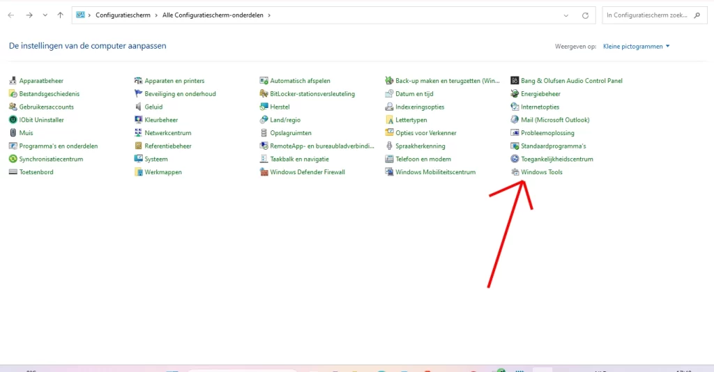 Administratieve tools op Windows tools